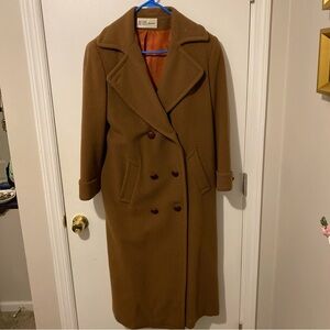 Bill Blass Vintage Wool Tan Trench Coat Women’s Size Medium
